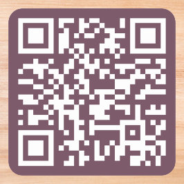 Pegatina Cuadrada Código QR personalizado de color rosa oscuro para
