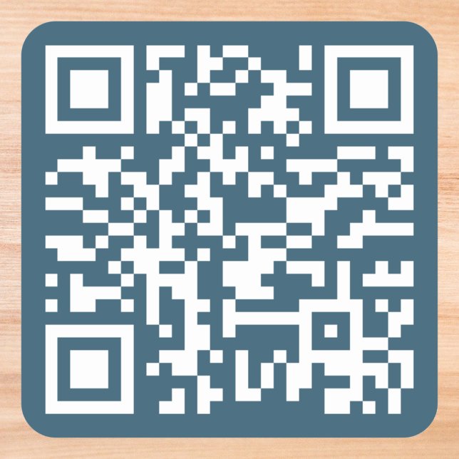 Pegatina Cuadrada Código QR personalizado de dirección URL del sitio (Custom Eucalyptus Blue QR Code Website Address URL Square Sticker)