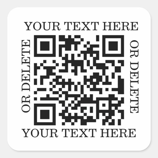 Pegatina Cuadrada Código QR Personalizado Para Escanear (Anverso)