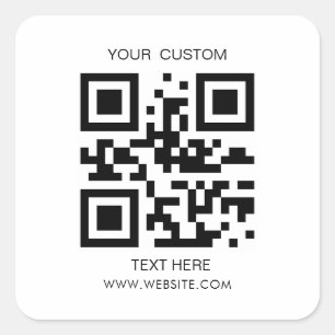 Pegatina Cuadrada Código QR personalizado para pequeñas empresas Sim