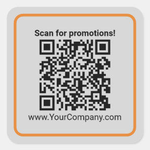 Pegatina Cuadrada Código QR personalizado para promociones de materi