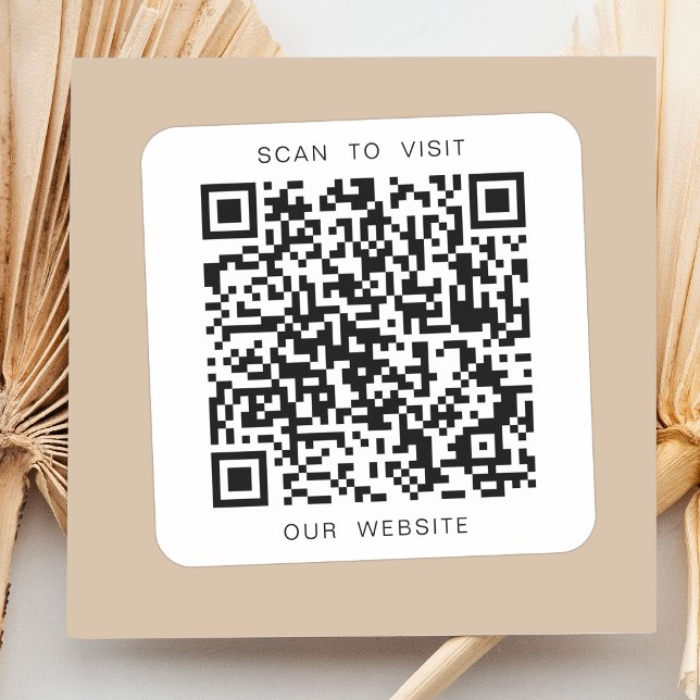 Pegatina Cuadrada Código QR personalizado Visita nuestro sitio web B (Subido por el creador)