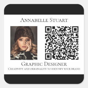 Pegatina Cuadrada Código QR Photo Company