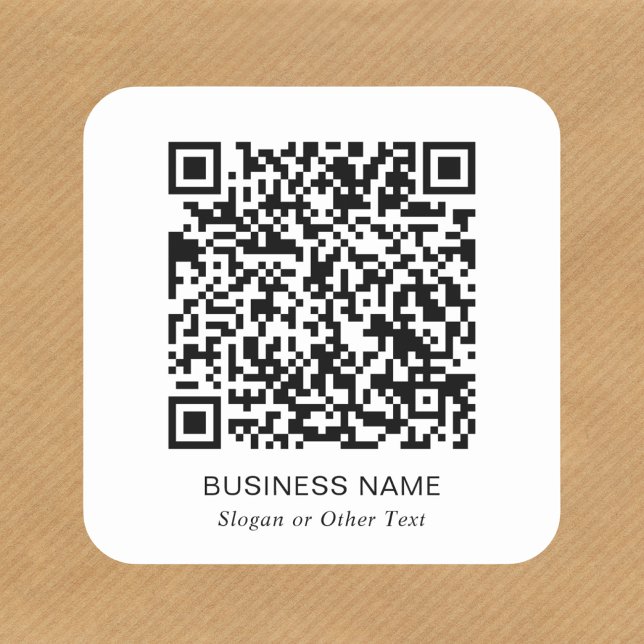 Pegatina Cuadrada Código QR Promocional Moderno (A QR code sticker to effortlessly connect your customers to your online platforms)