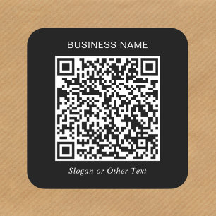 Pegatina Cuadrada Código QR Promocional Negro