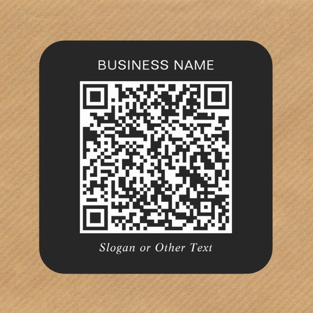 Pegatina Cuadrada Código QR Promocional Negro (Subido por el creador)