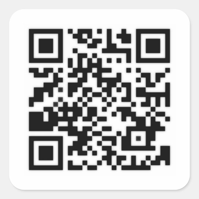 Pegatina Cuadrada Código Qr RickRoll Gif (Anverso)
