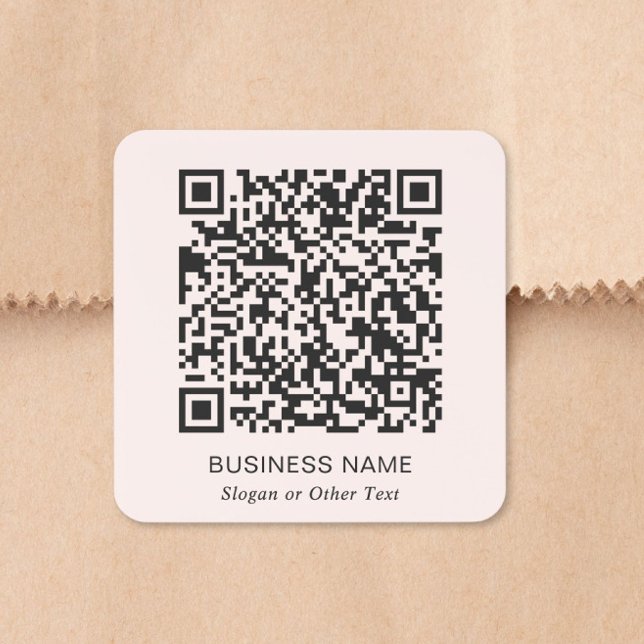 Pegatina Cuadrada Código QR Rosa Empresarial (Subido por el creador)