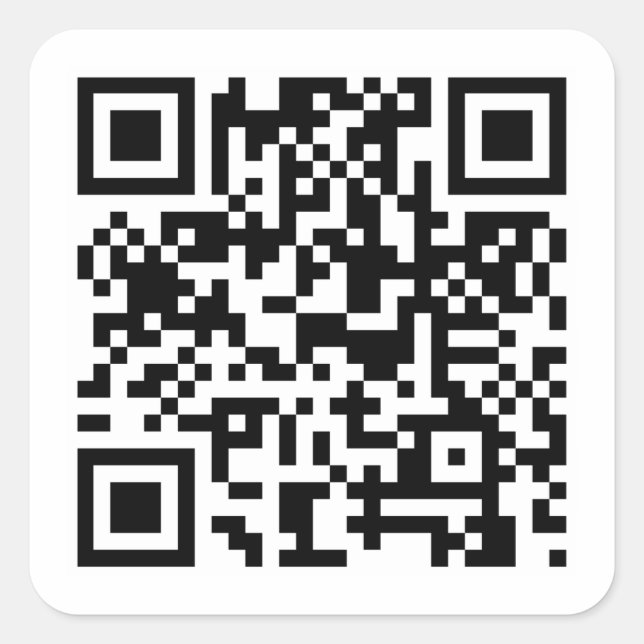 Pegatina Cuadrada Código QR simple Minimalista moderno Personalizar (Anverso)
