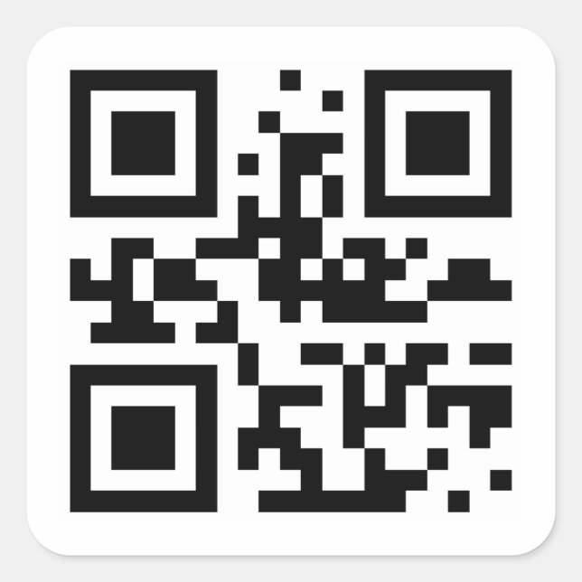 Pegatina Cuadrada Código QR Simple para Pequeñas Empresas Código QR  (Anverso)