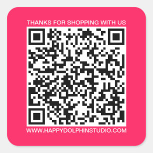 Pegatina Cuadrada Código QR Sitio web para pequeñas empresas Diva Pi