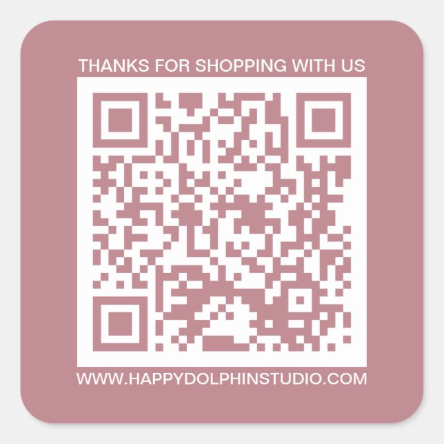 Pegatina Cuadrada Código QR Sitio web para pequeñas empresas Dusty R (Anverso)