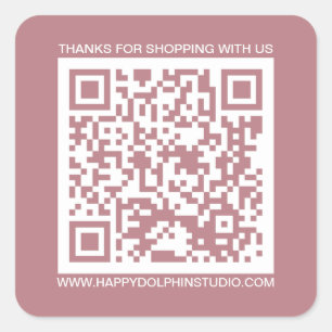 Pegatina Cuadrada Código QR Sitio web para pequeñas empresas Dusty R