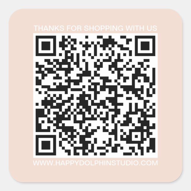 Pegatina Cuadrada Código QR Sitio web para pequeñas empresas Pastel  (Anverso)