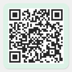 Pegatina Cuadrada Código QR verde claro de menta