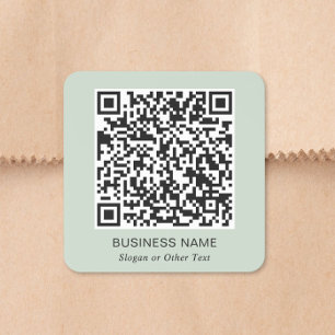 Pegatina Cuadrada Código QR Verde Sabio Empresarial
