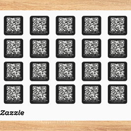Pegatina Cuadrada Código QR y texto personalizados