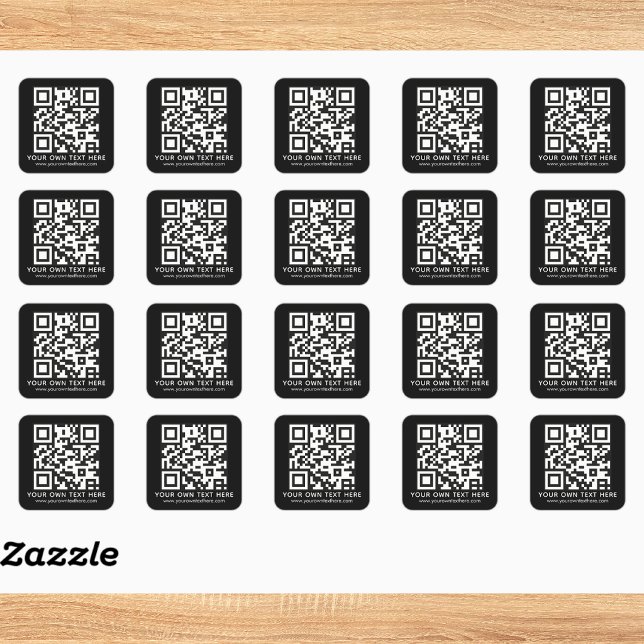 Pegatina Cuadrada Código QR y texto personalizados (Subido por el creador)