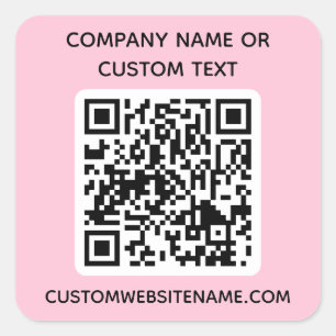 Pegatina Cuadrada Código QR y texto personalizados
