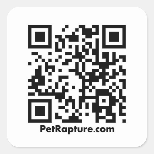 Pegatina Cuadrada Códigos QR de PetRapture (Anverso)