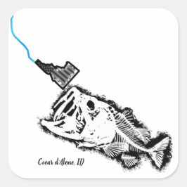 PEGATINA CUADRADA COEUR D'ALENE - PATRIOTA DE IDENTIFICACIÓN DE HUEL