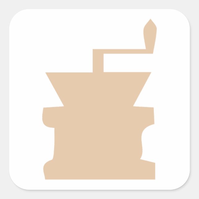 Pegatina Cuadrada Coffee Grinder Art (Anverso)