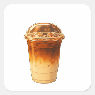Pegatina Cuadrada coffee latte