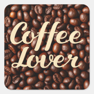 Pegatina Cuadrada Coffee Lover