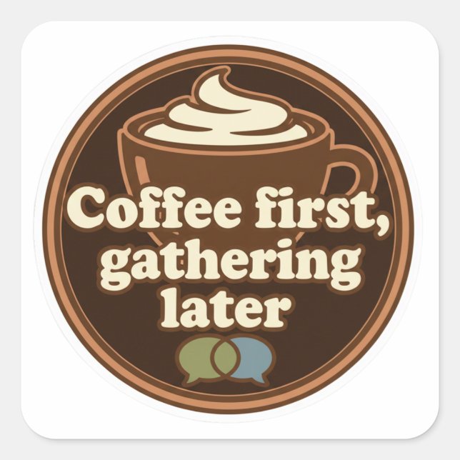 Pegatina Cuadrada Coffee Lover Daily Ritual Sticker (Anverso)