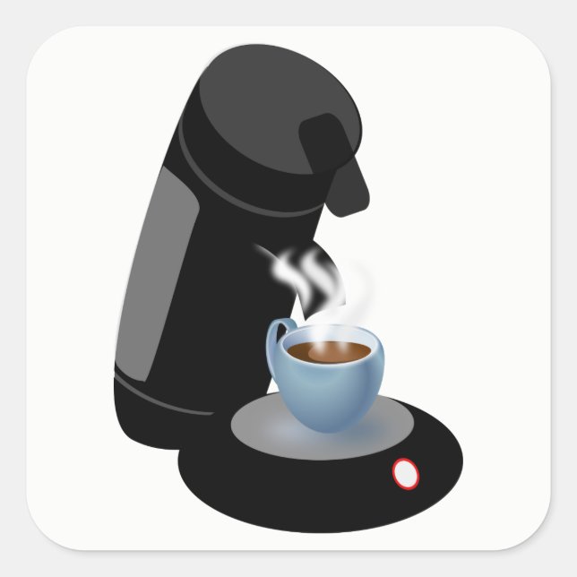 Pegatina Cuadrada Coffee Machine (Anverso)