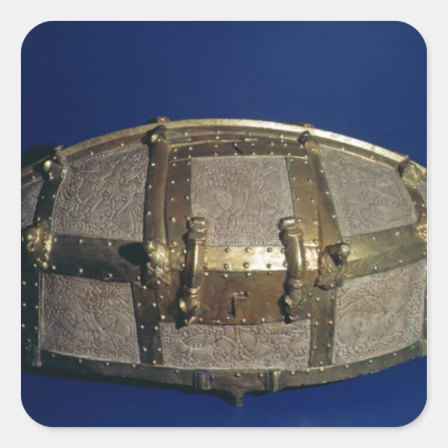 Pegatina Cuadrada Cofre de vibración para oro (Anverso)