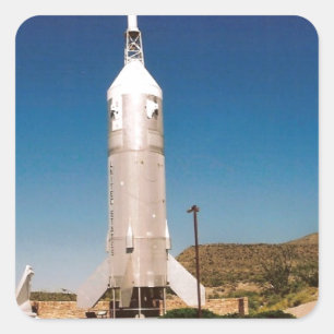 Pegatina Cuadrada Cohete de exploración espacial