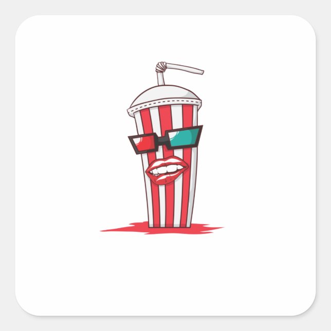 Pegatina Cuadrada Cola mit Sonnenbrille  im Partnerlook (Anverso)