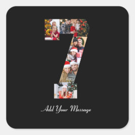 Pegatina Cuadrada Colage de fotos en blanco y negro número 7