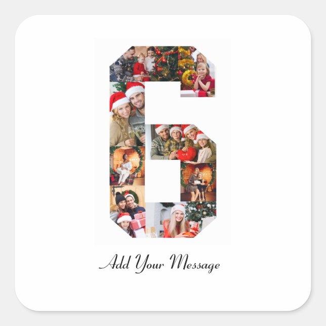 Pegatina Cuadrada Colaje de fotos en blanco y negro número 6 (Anverso)