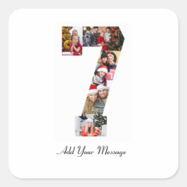 Pegatina Cuadrada Colaje de fotos en blanco y negro número 7