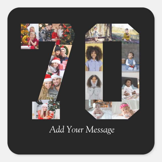Pegatina Cuadrada Colaje de fotos número 70 (Anverso)