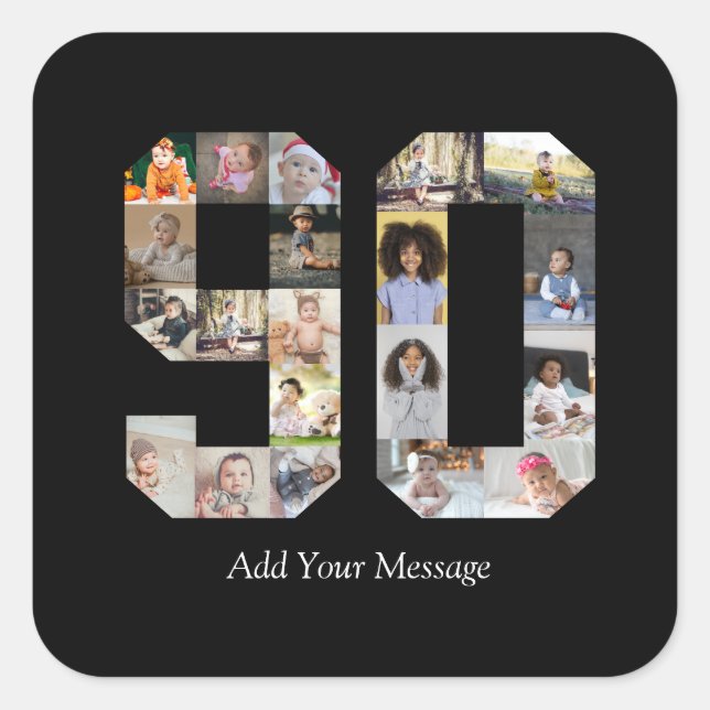 Pegatina Cuadrada Colaje de fotos número 90 (Anverso)