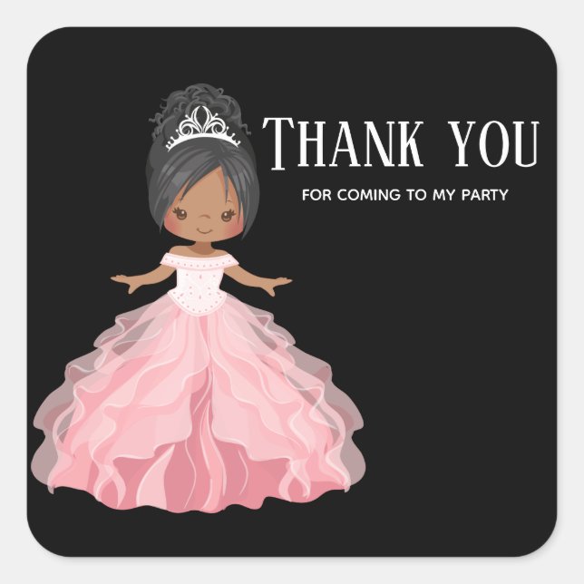 Pegatina Cuadrada Colchones de traje Princess fiesta (Anverso)