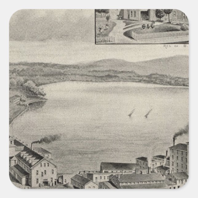 Pegatina Cuadrada Cole Manufacturing Company (Anverso)