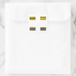 Pegatina Cuadrada Colección de 4 señales de advertencia de monóxido