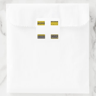 Pegatina Cuadrada Colección de 4 señales de advertencia de monóxido