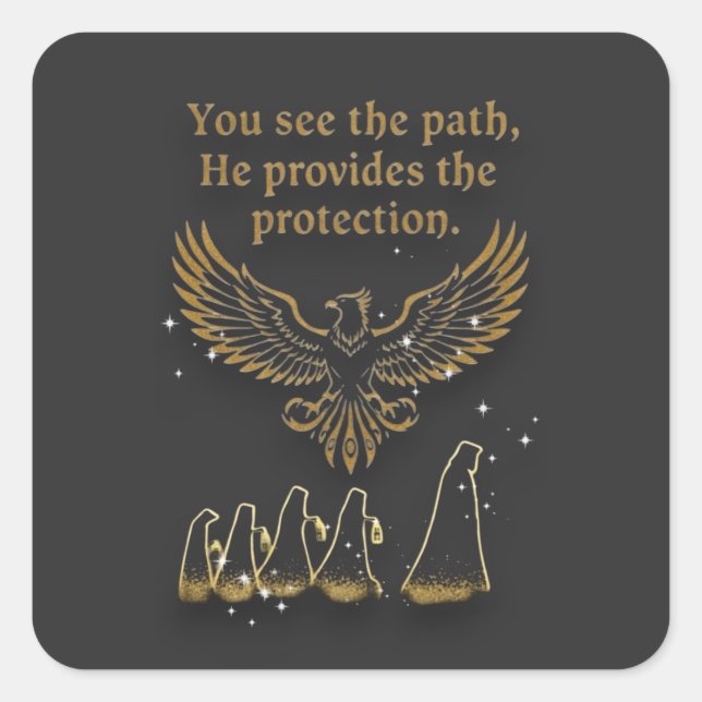 Pegatina Cuadrada Colección de accesorios espirituales de visión div (Anverso)