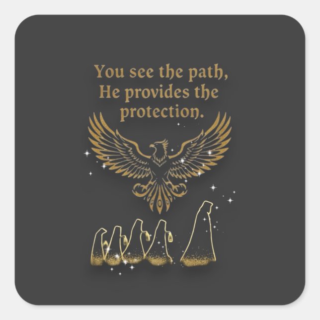 Pegatina Cuadrada Colección de accesorios espirituales de visión div (Anverso)