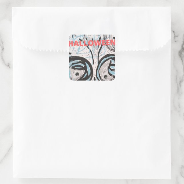 Pegatina Cuadrada Colección de arte de Halloween (Bolso)