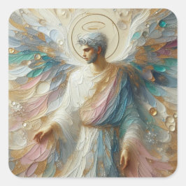 Pegatina Cuadrada Colección de arte de la serie Halo - Angel