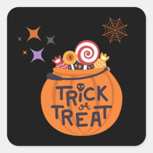 Pegatina Cuadrada ¡Colección de fiestas de Halloween!