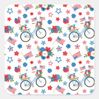 Pegatina Cuadrada ¡Colección de Fiestas de las Elecciones en Estados