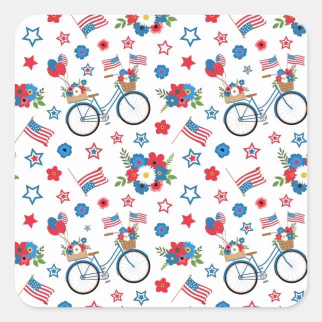 Pegatina Cuadrada ¡Colección de Fiestas de las Elecciones en Estados (Anverso)