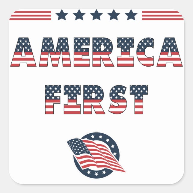 Pegatina Cuadrada ¡Colección de Fiestas de las Elecciones en Estados (Anverso)